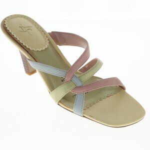 LifeStride Carefree Margarita/Aqua strappy heels, Sz 7.5 M